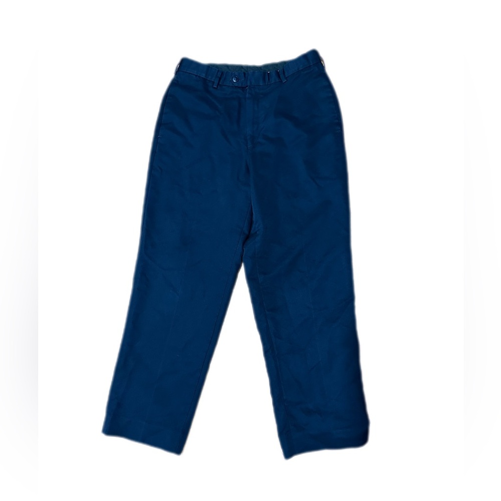 Roundtree & Yorke Navy Microfiber Straight Leg Dress Pants